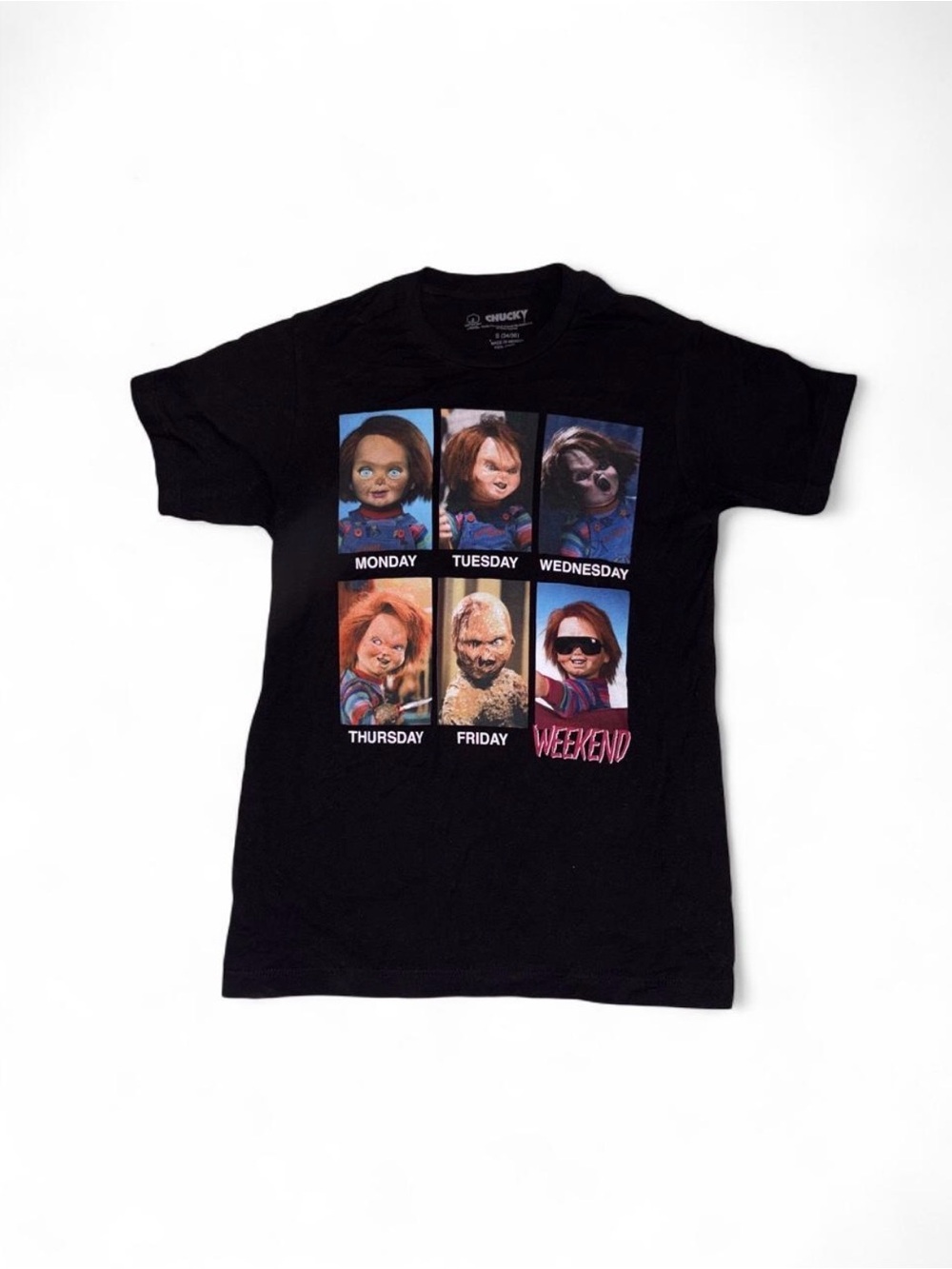 Chucky Weekday Panels Graphic Tee - Black